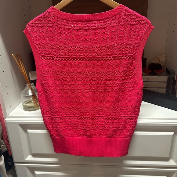 Express Pink Sleeveless Crochet Top - Picture 4 of 4